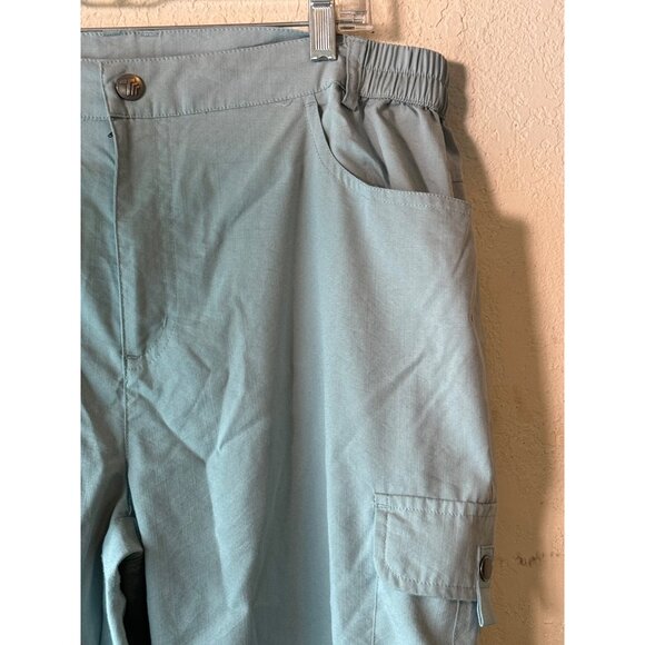 Outdoor Sports Light Blue Cargo Pants With Elastic Waist Button Pockets Size XL - Picture 4 of 10